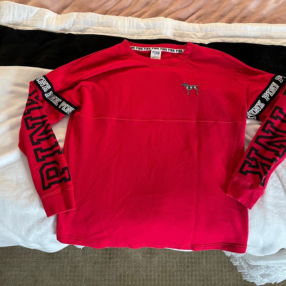 Red “holiday” pink sweatshirt